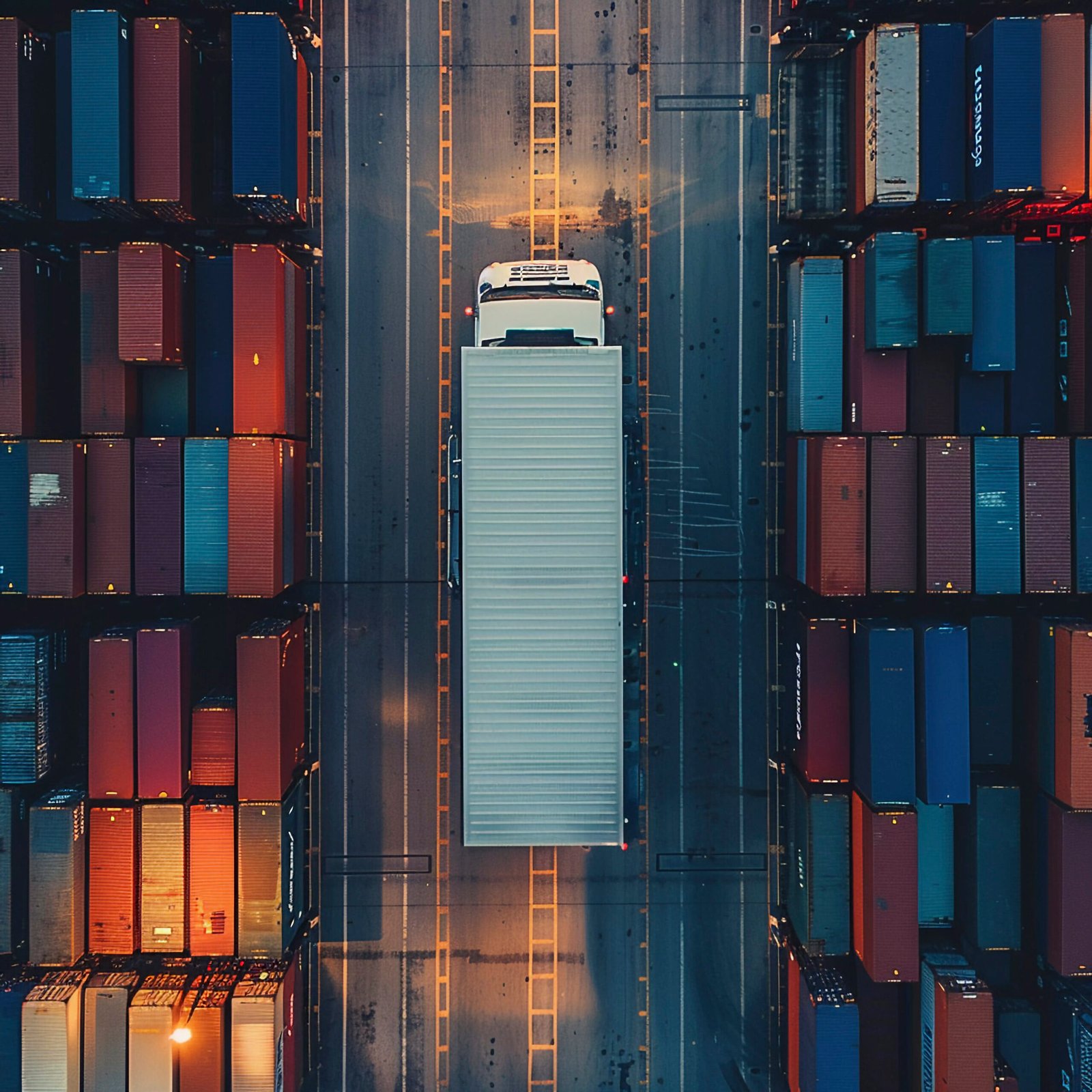Truck Logistics Operation Dusk Scaled